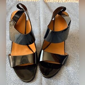Michael Kors Black Patent Leather Open-Toe Sandals